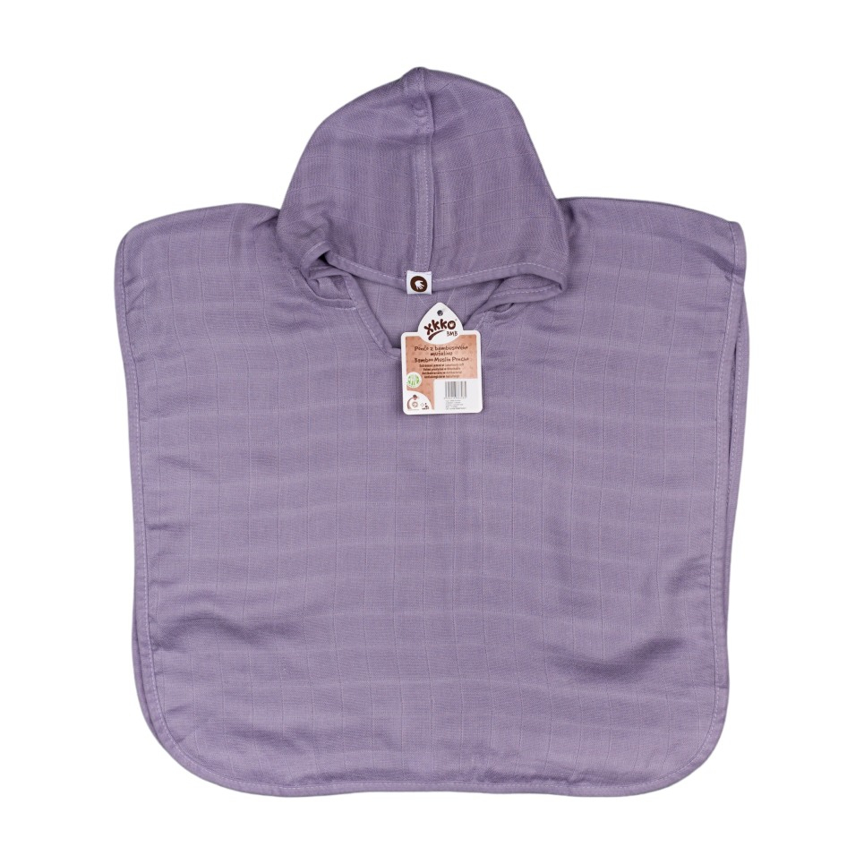 Bambusové mušelínové pončo XKKO BMB Colours - Lavender Aura Vel.2
