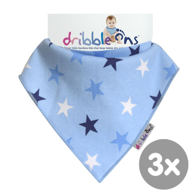 Dribble Ons Designer Blue Stars 3x1ks Velkoobchodní balení
