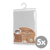 Bambusové prostěradlo s gumou XKKO BMB 50x70 - Bílé 5x1ks (VO bal.)