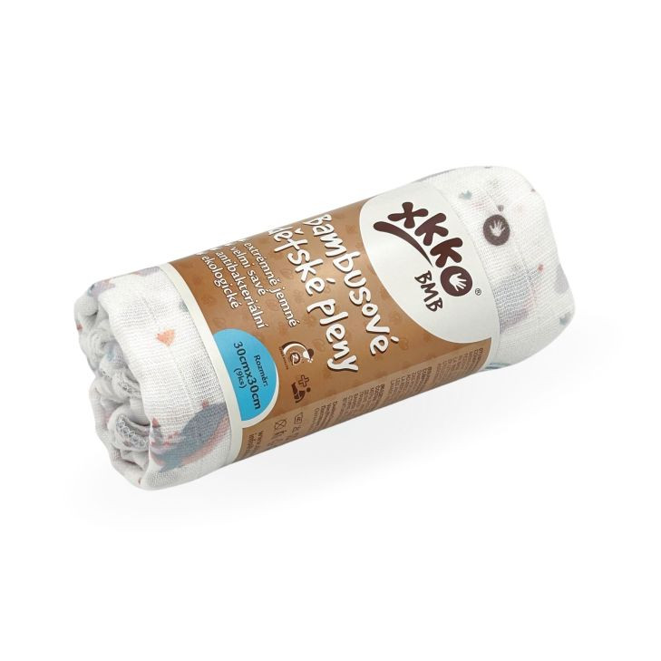 Bambusové ubrousky XKKO BMB 30x30 Digi - Sky Whale MIX