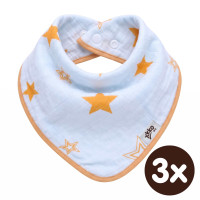 Bambusový slintáček XKKO BMB - Orange Stars 3x1ks VO bal.