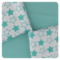 Bambusové ubrousky XKKO BMB 30x30 - Little Stars Turquoise MIX 10x9ks VO bal.