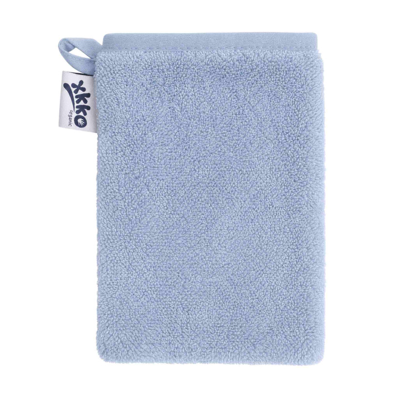 BIO bavlněná froté žínka XKKO Organic - Baby Blue 5x1ks (VO bal.)