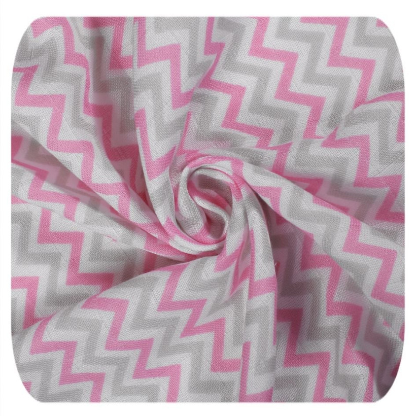 Bambusová osuška XKKO BMB 90x100 - Baby Pink Chevron