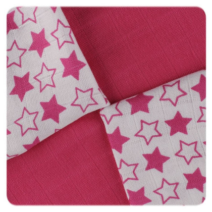 Bambusové ubrousky XKKO BMB 30x30 - Little Stars Magenta MIX