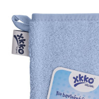 BIO bavlněná froté žínka XKKO Organic - Baby Blue