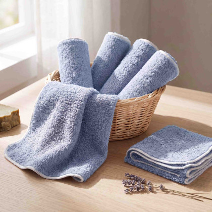 BIO bavlněné froté ubrousky XKKO Organic 21x21-  Baby Blue