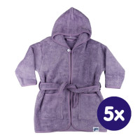 Dětský biobavlněný froté župan XKKO Organic - Lavender Aura 12-24m 5x1ks (VO balení)