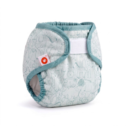 Svrchní PUL kalhotky XKKO Newborn - Safari Granite Green