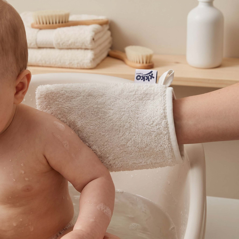 BIO bavlněná froté žínka XKKO Organic - Bílá 5x1ks (VO bal.)