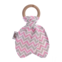 Kousátko XKKO BMB Lístky - Chevron Baby Pink 6x1ks (VO bal.)