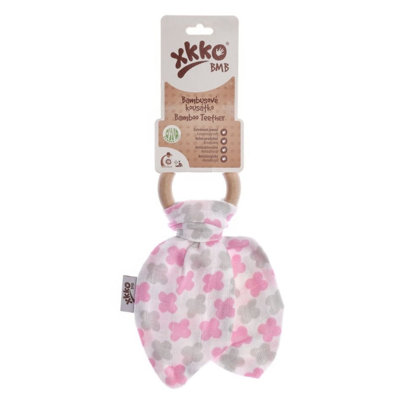 Kousátko XKKO BMB Lístky - Baby Pink Cross 6x1ks (VO bal.)