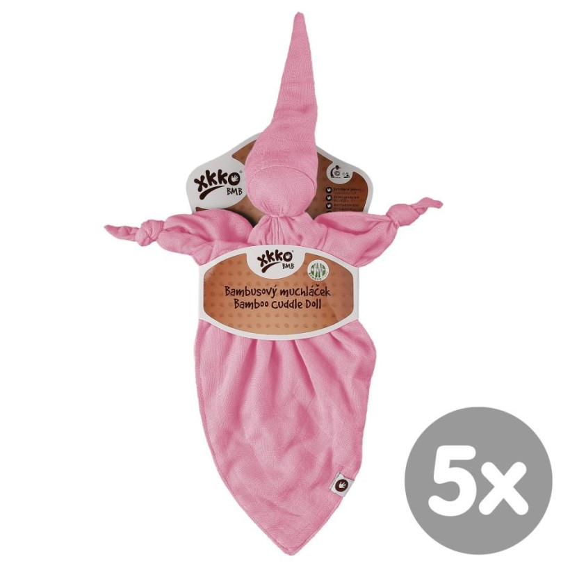 Bambusový muchláček XKKO BMB - Baby Pink 5x1ks VO bal.
