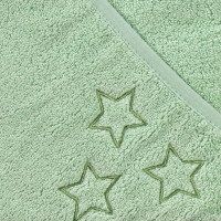 BIO bavlněná froté osuška s kapucí XKKO Organic 90x90 - Mint Stars