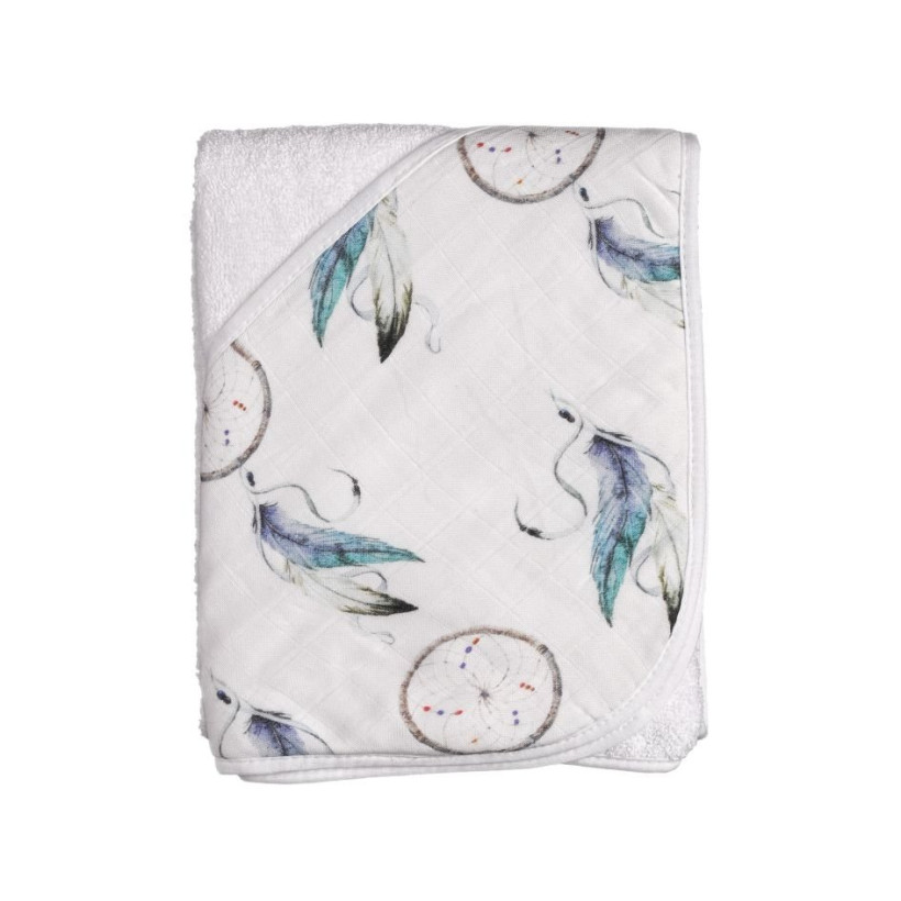 Bambusová froté osuška s kapucí XKKO BMB 90x90 - Dream Catcher 5x1ks (VO bal.)