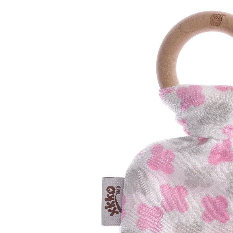 Kousátko XKKO BMB Lístky - Baby Pink Cross 6x1ks (VO bal.)