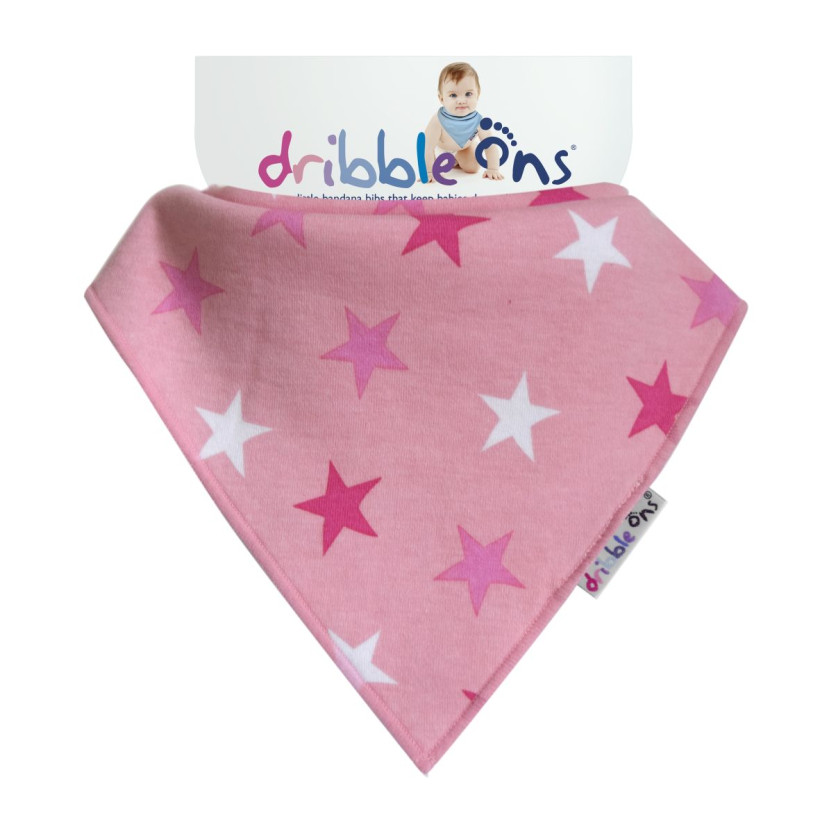Dribble Ons Designer Pink Stars 3x1ks Velkoobchodní balení