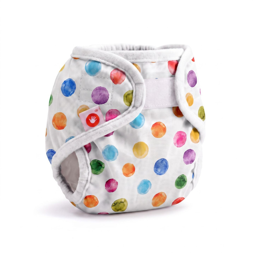 Svrchní PUL kalhotky XKKO Newborn - Watercolour Polka Dots
