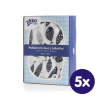 Biobavlněná plena XKKO Organic 120x120 - Silver Fish 5x1ks (VO bal.)