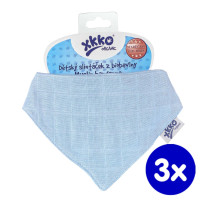 Dětský slintáček XKKO Organic Staré časy - Sky Blue 3x1ks VO bal.