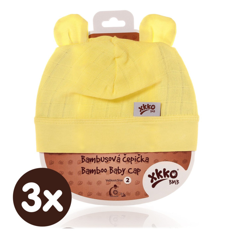 Bambusová čepička XKKO BMB - Lemon 3x1ks VO bal.