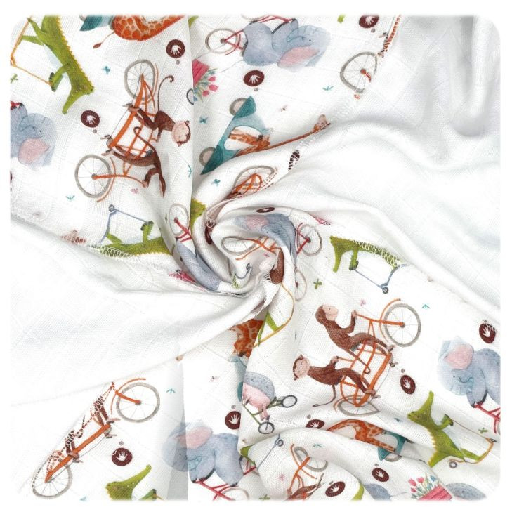 Bambusové ubrousky XKKO BMB 30x30 Digi - ZOO on the Road MIX