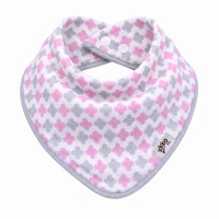 Bambusový slintáček XKKO BMB - Scandinavian Baby Pink Cross 3x1ks VO bal.