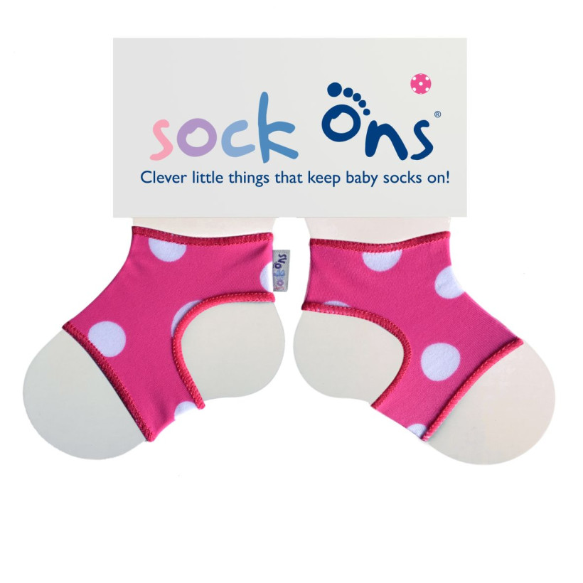 Sock Ons Designer Pink Spots - Velikost 0-6m
