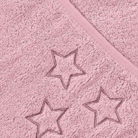 BIO bavlněná froté osuška s kapucí XKKO Organic 90x90 - Baby Pink Stars 5x1ks (VO bal.)