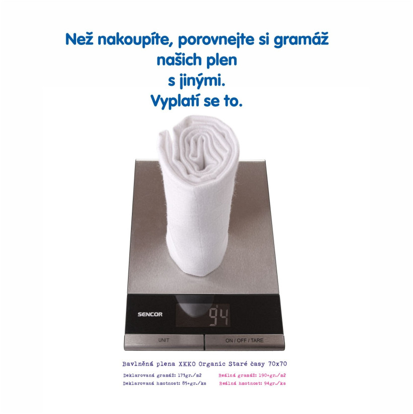 Dětské pleny z biobavlny XKKO Organic 70x70 Staré časy - Safari Granite Green MIX