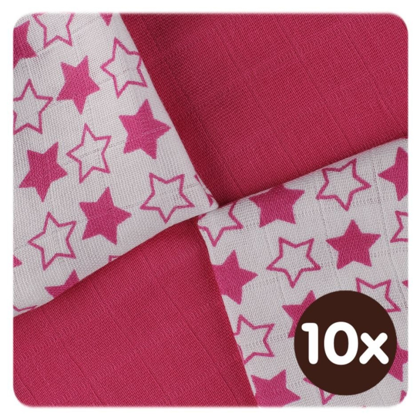 Bambusové ubrousky XKKO BMB 30x30 - Little Stars Magenta MIX 10x9ks VO bal.