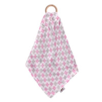 Kousátko XKKO BMB s plenkou - Baby Pink Cross 6x1ks (VO bal.)