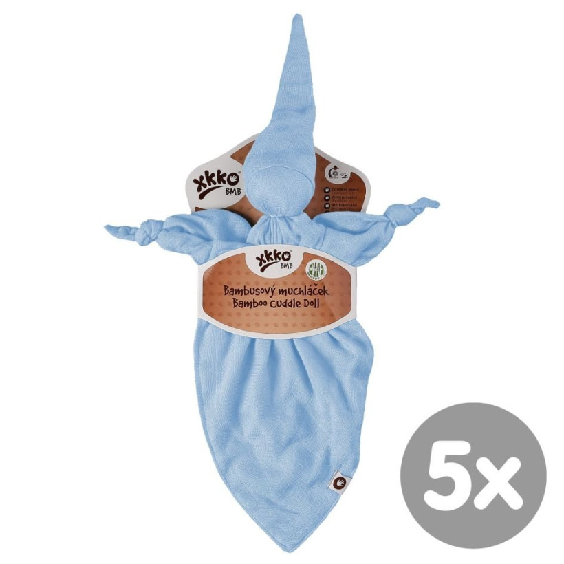 Bambusový muchláček XKKO BMB - Baby Blue 5x1ks VO bal.