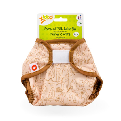 Svrchní PUL kalhotky XKKO Newborn - Safari Honey Mustard