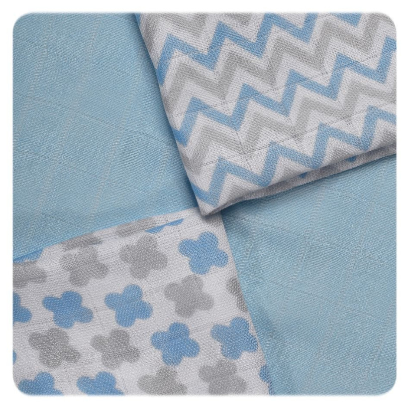 Bambusové ubrousky XKKO BMB 30x30 - Scandinavian Baby Blue MIX  10x9ks VO bal.