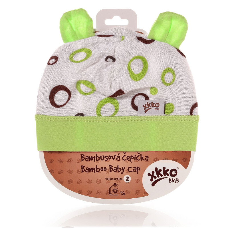 Bambusová čepička XKKO BMB - Lime Bubbles 3x1ks VO bal.