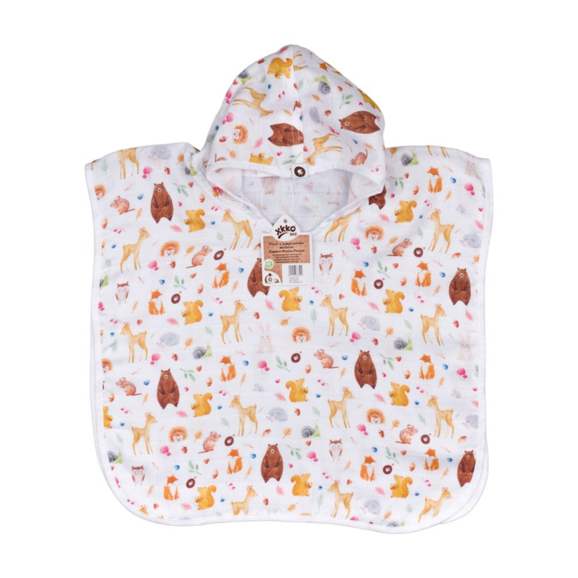 Bambusové mušelínové pončo XKKO BMB Digi - Wild Forest Vel.2