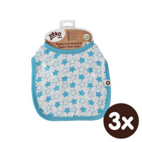 Bambusový bryndáček XKKO BMB - Little Stars Cyan 3x1ks VO bal.