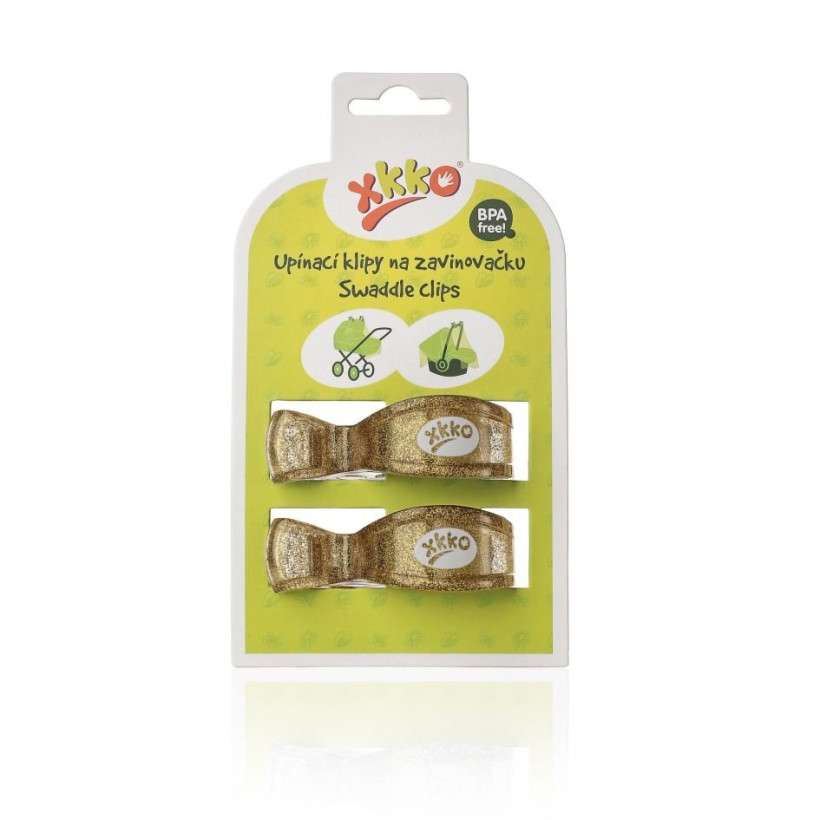 XKKO Klipy na kočárek 2ks - Metallic Gold 21x1pár VO bal.