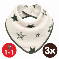 Bambusový slintáček XKKO BMB - Natural Brown Stars 3x1ks VO bal.