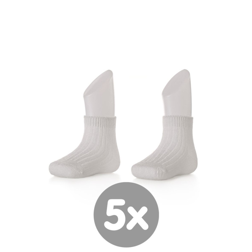 Ponožky XKKO BMB Pastels White - 24-36m 5x2páry VO bal.