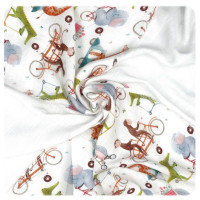 Bambusové ubrousky XKKO BMB 30x30 Digi - ZOO on the Road MIX