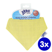 Dětský slintáček XKKO Organic Staré časy - Wax Yellow 3x1ks VO bal.