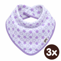 Bambusový slintáček XKKO BMB - Little Stars Lilac 3x1ks VO bal.