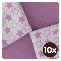 Bambusové ubrousky XKKO BMB 30x30 - Little Stars Lilac MIX 10x9ks VO bal.