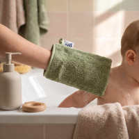 BIO bavlněná froté žínka XKKO Organic - Granite Green