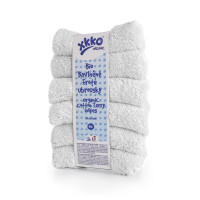 BIO bavlněné froté ubrousky XKKO Organic 21x21- Bílé 5x6ks (VO bal.)