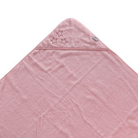 BIO bavlněná froté osuška s kapucí XKKO Organic 90x90 - Baby Pink Stars 5x1ks (VO bal.)