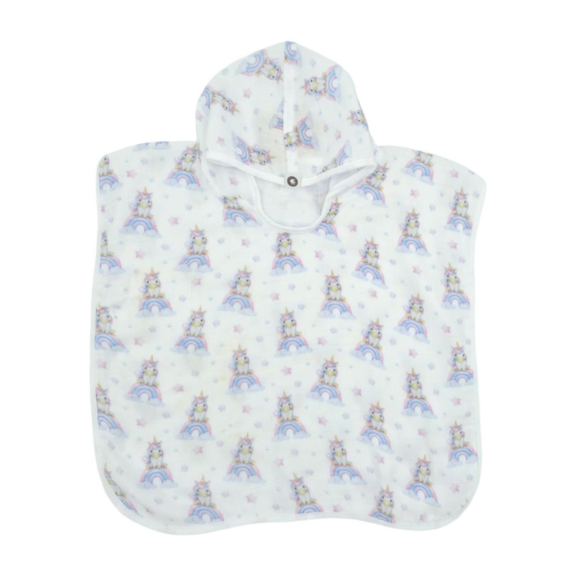 Bambusové pončo XKKO BMB Digi - Unicorns