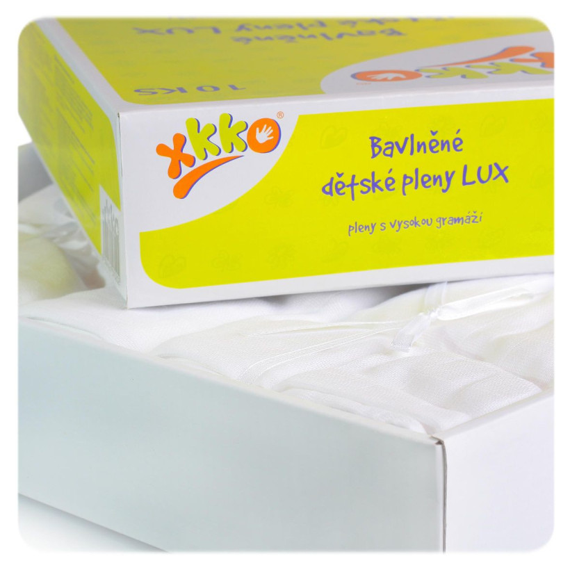Vysokogramážní dětské pleny XKKO LUX 70x70 - Bílé 20x10ks VO bal.